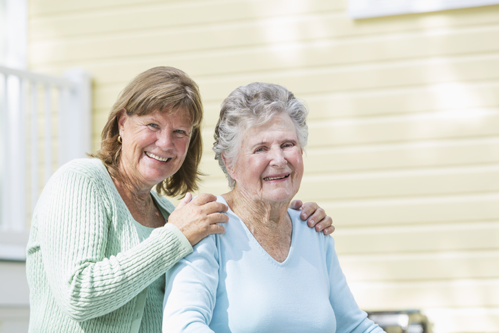 Elderly woman and her daughter